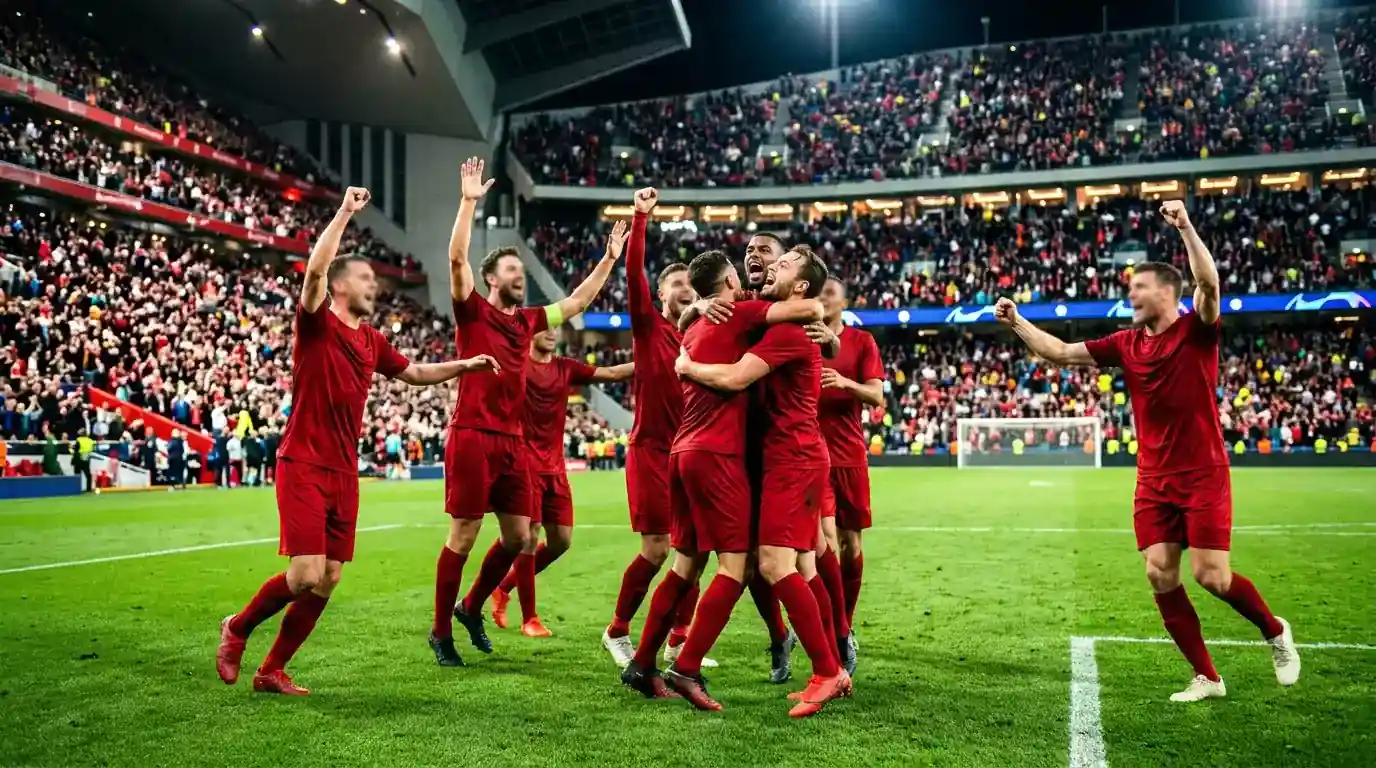 Jugadores de la selección española celebran un gol en el partido contra Arabia Saudita en el Mundial 2026
