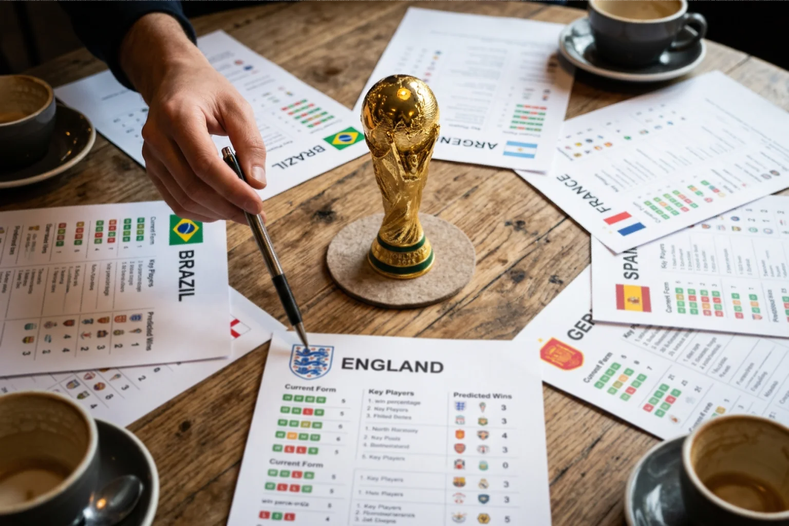 Tabla de pronósticos para el ganador del Mundial 2026 comparando cuotas con probabilidades estimadas